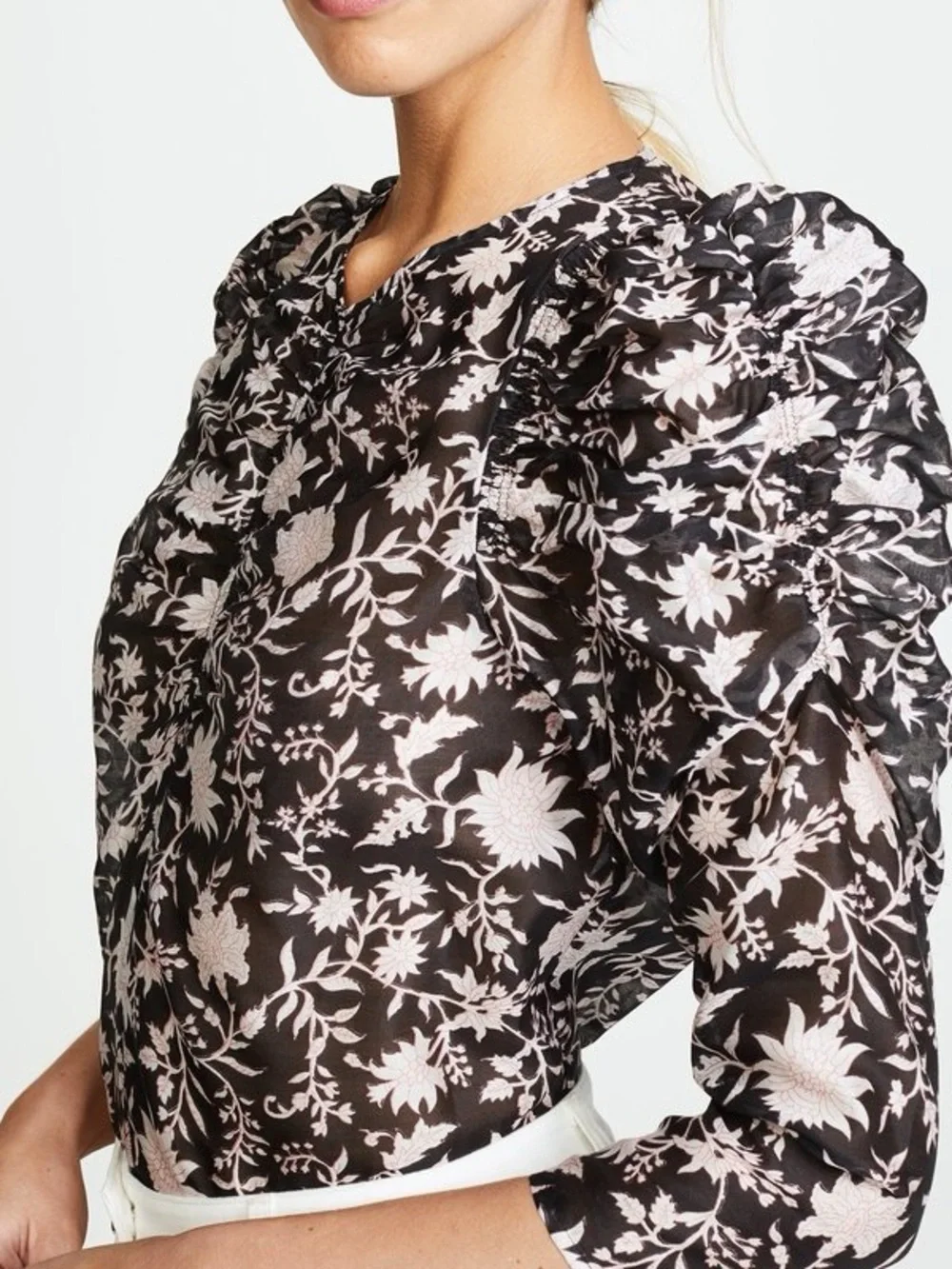 ULLA JOHNSON Posey Blouse in Midnight Size 4